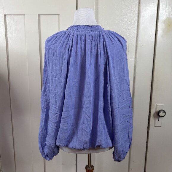 Sanctuary Women's Blouse Cooler Nights Peasant Tie Neck Lavender Size XXL NEW - Picture 6 of 12